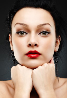 Closeup of sensual woman