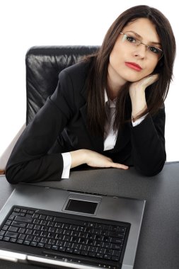 iş kadını ile laptop closeup