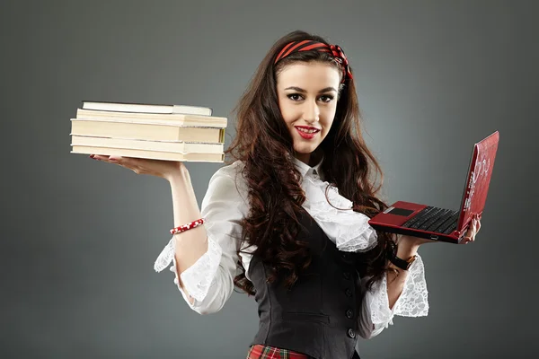 Closeup of young schoolgirl — Stock Photo, Image