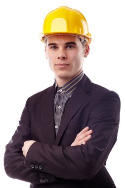 Kendine güvenen mühendis closeup