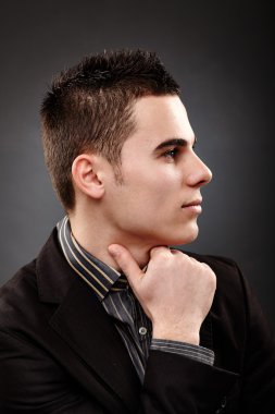 genç işadamı profil closeup
