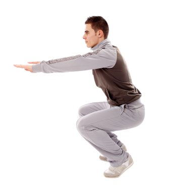 sqauts yapan genç erkek