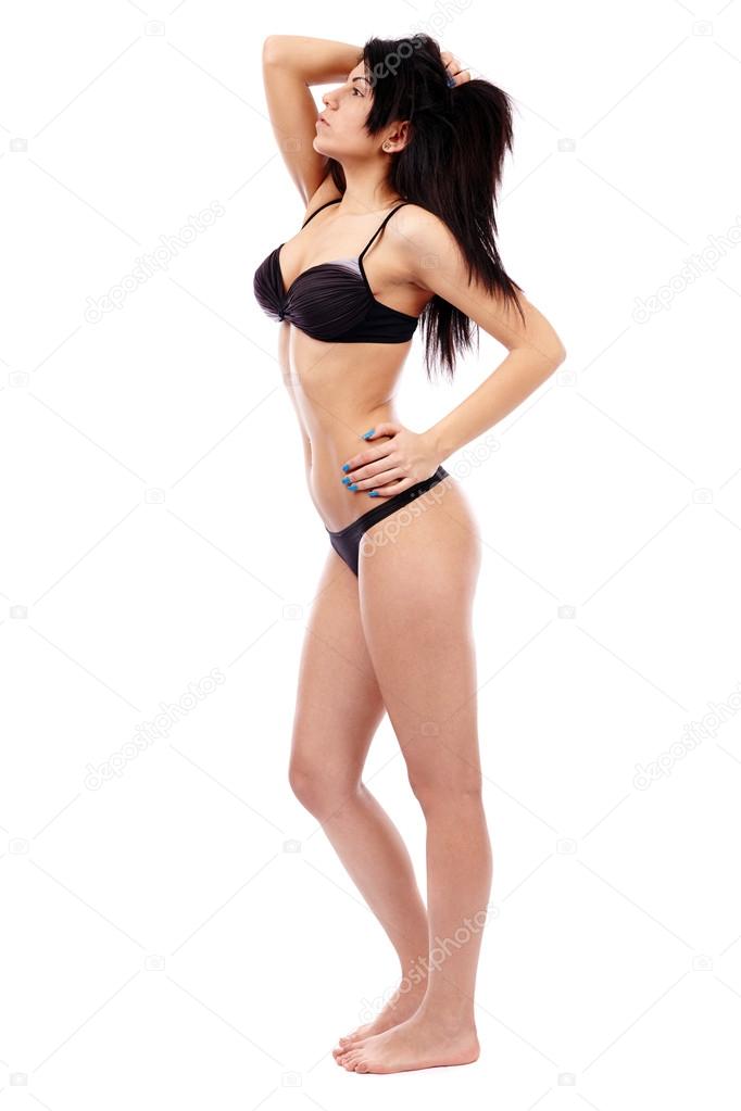 Young Latin woman in side full
