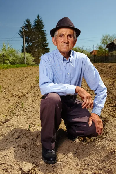 Senior farmer outdoor — Stock Photo, Image