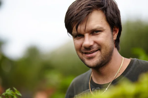 Young farmer in garden — Stock Photo, Image