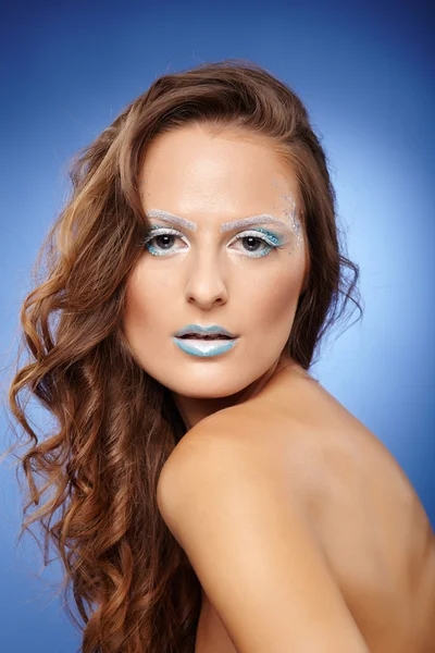 Beautiful woman with fantasy makeup — Stock Photo, Image