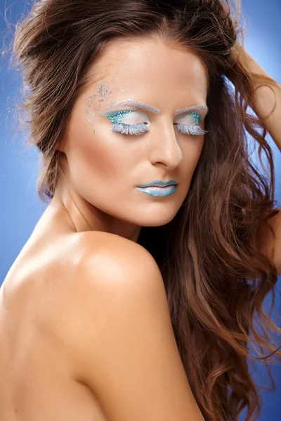 Beautiful woman with fantasy makeup — Stock Photo, Image