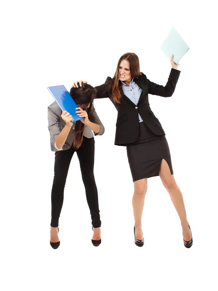 Businesswomen beating each other — Stock Photo, Image