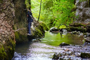 Boy tırmanma dağ duvar