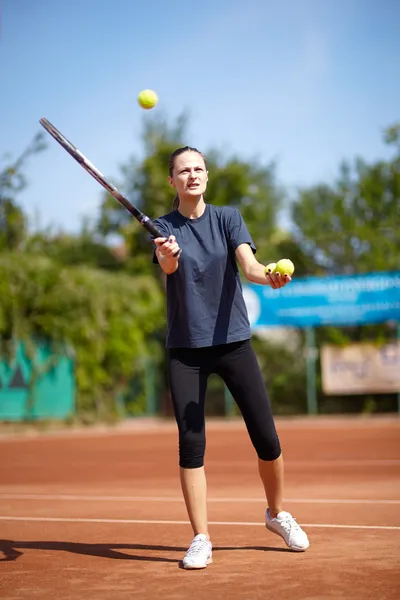 Insegnante di tennis Fotografia Stock