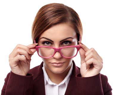 Gözlüklü ciddi öğretmen