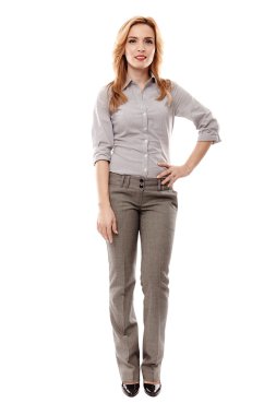 kalça elle neşeli iş kadını