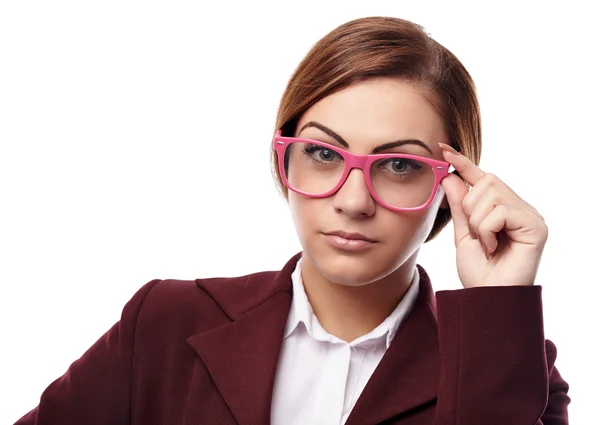 Seriöser Lehrer mit Brille — Stockfoto