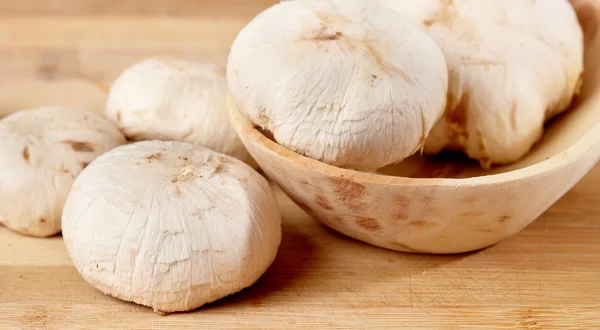 Paddestoelen op de snijplank — Stockfoto