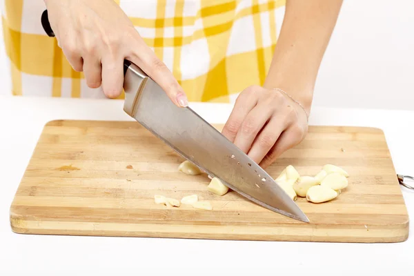 Fine sliced garlic — Stock Photo, Image