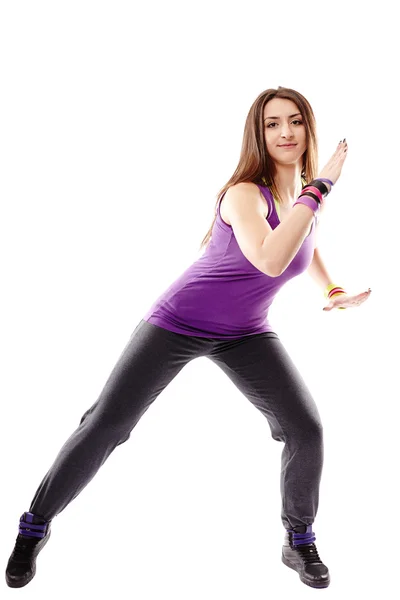 Young athletic woman doing dance moves — Stock Photo, Image