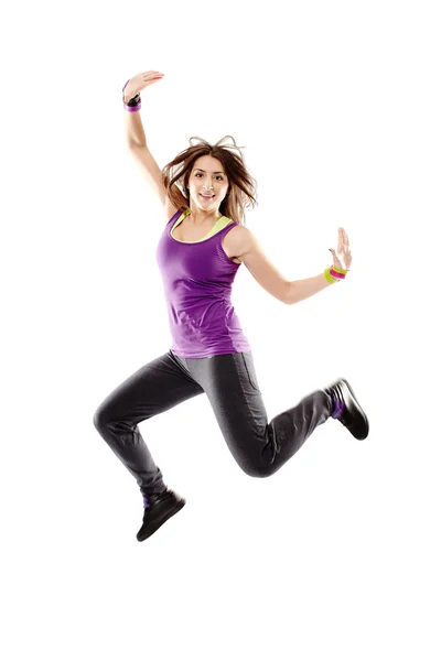 Young athletic woman jumping — Stock Photo, Image