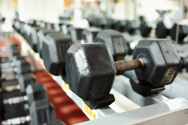 Dumbbells on the rack — Stock Photo, Image