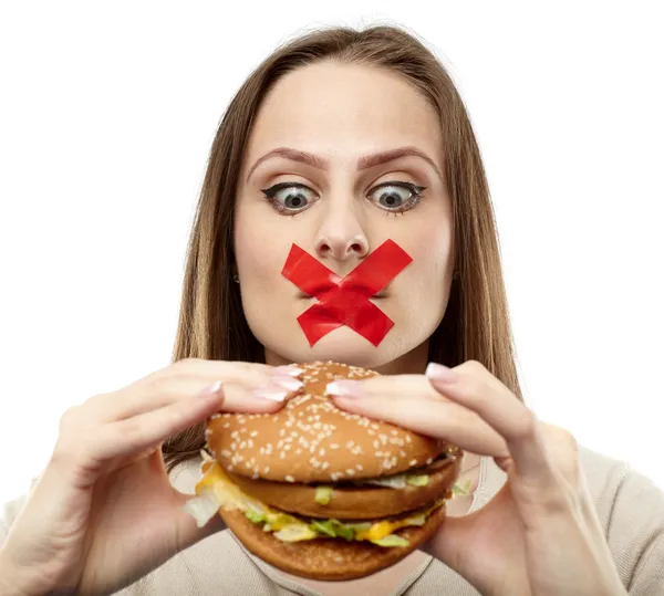 Você não pode comer junk food ! — Fotografia de Stock