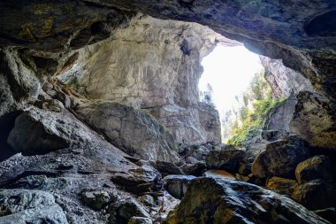 View from the inside of Coiba Mare cave clipart