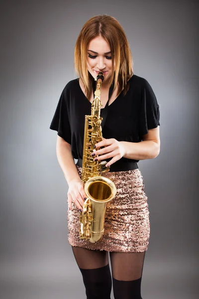 Closeup hráč saxofon — Stock fotografie