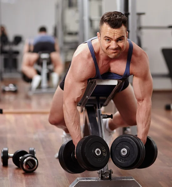 Back muscles workout — Stock Photo, Image