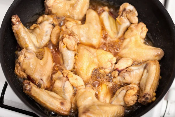 Asian chicken wings cooking — Stock Photo, Image