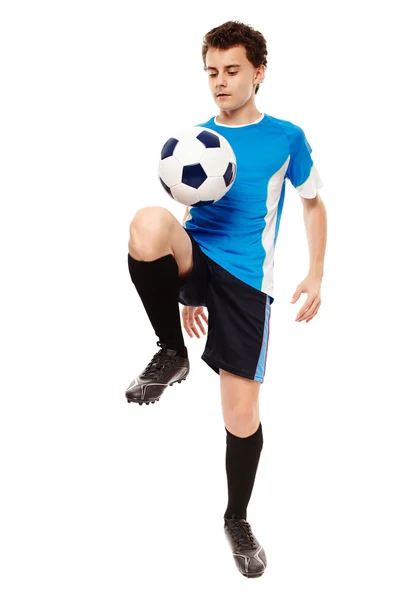 Jugador de fútbol adolescente Imágenes de stock libres de derechos