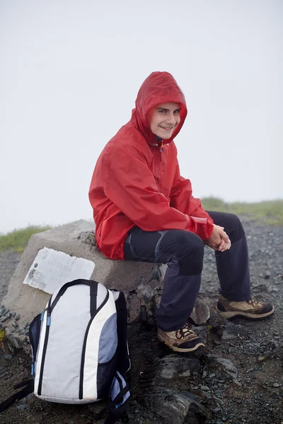 Att ha en paus från vandring — Stockfoto