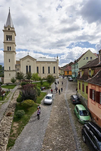 Sighisoara Romania September 19Th 2021 Images Only Inhabited Medieval Citadel — Stock Photo, Image