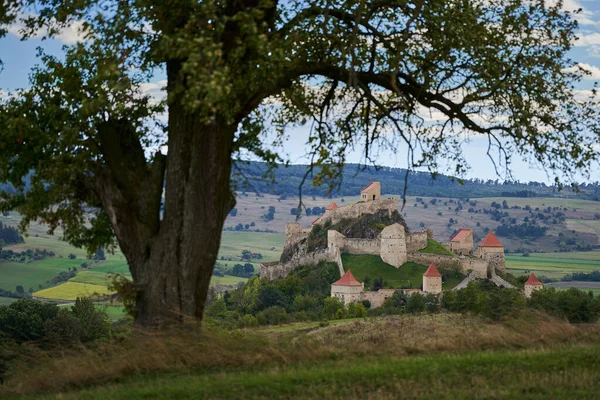 Antike Mittelalterliche Festungsfestung Hoch Oben Auf Einem Hügel — Stockfoto
