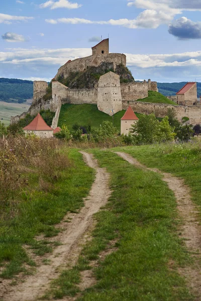 Antike Mittelalterliche Festungsfestung Hoch Oben Auf Einem Hügel — Stockfoto