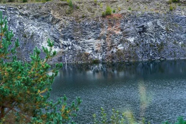 Lago Vulcânico Uma Região Arenito Basalto — Fotografia de Stock