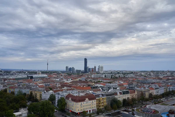 Bécs Légi Felvételei Egy Felhős Napon — Stock Fotó