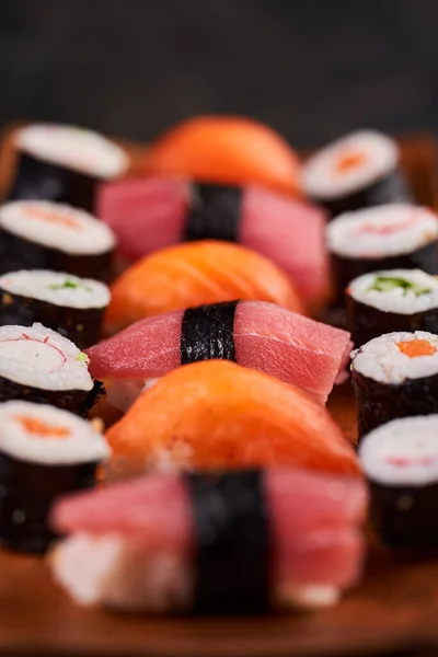 Deliciosa Variedade Sushi Preparado Hora Imagens Royalty-Free