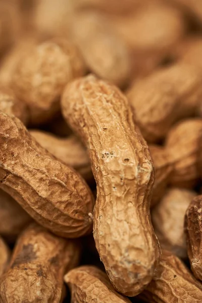 Closeup Many Dried Whole Peanuts — Stock Photo, Image