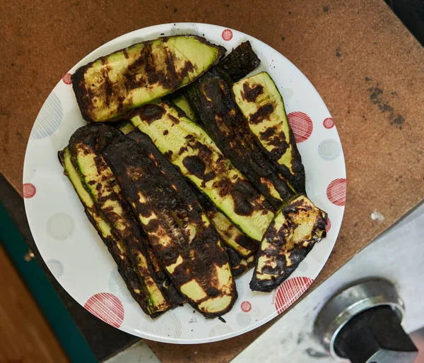 Zucchine Grigliate All Aperto Barbecue Contorno — Foto Stock