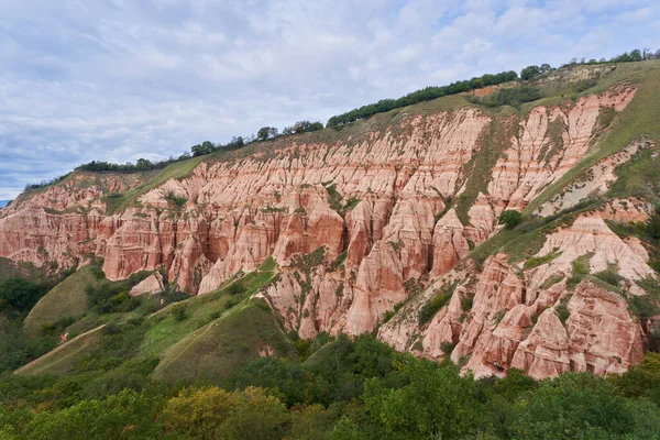 Paisaje Desde Barranco Rojo Sebes Rumania Fenómeno Geológico — Foto de Stock