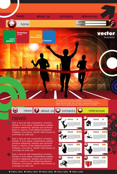 Webbplats layout. vektor. — Stock vektor