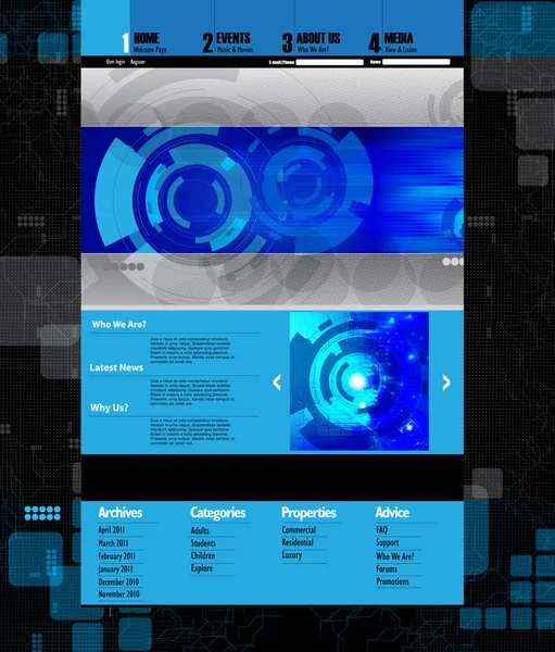 Modelo de site fácil de editável —  Vetores de Stock