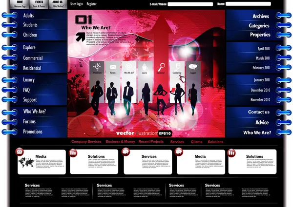 Web sitesi tasarımı — Stok Vektör