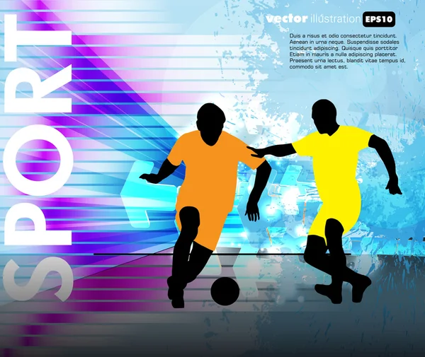 Soccer players on abstract background — Stock Vector