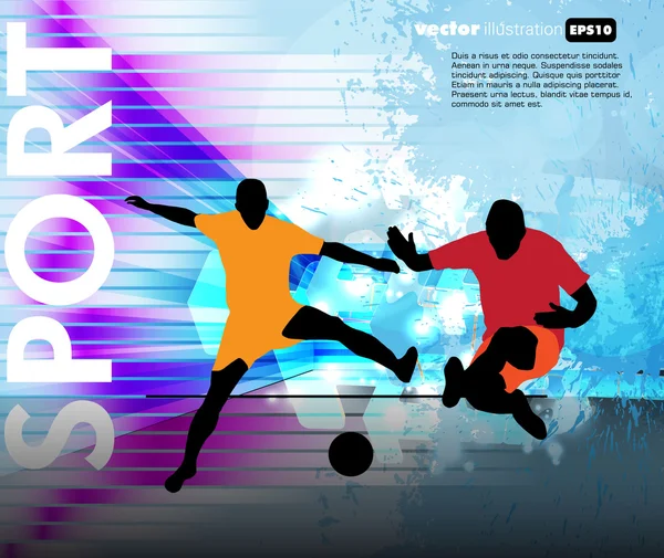 Soccer players on abstract background — Stock Vector