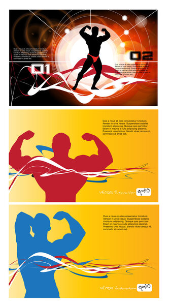 Bodybuilding. Vector illustration.