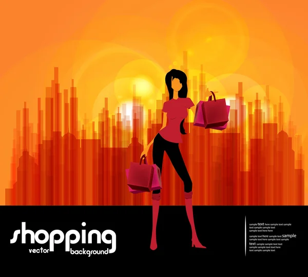 Mode et shopping pour femme — Image vectorielle