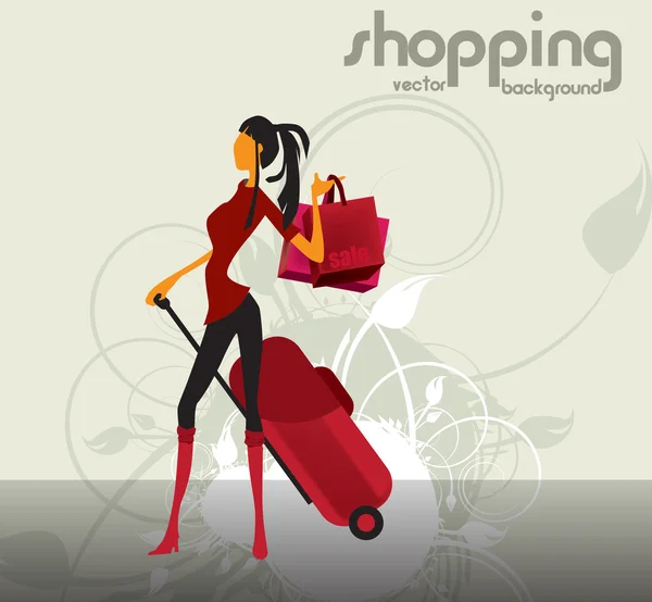 Mode et shopping pour femme — Image vectorielle