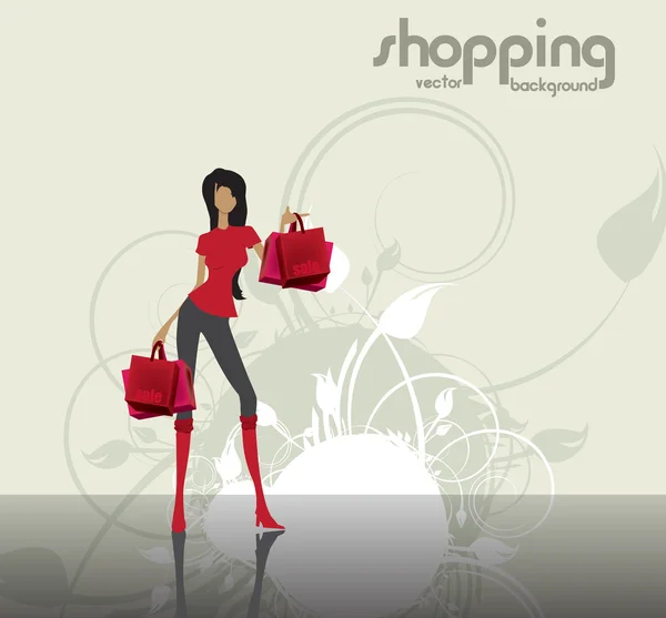 Mode et shopping pour femme — Image vectorielle