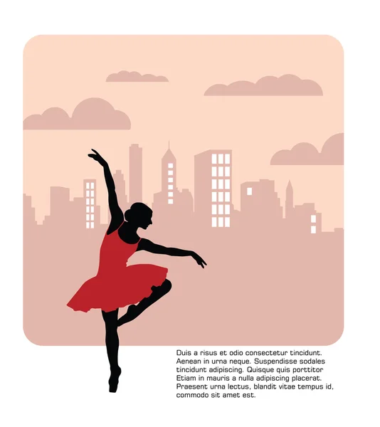 Ballet. Ilustración bailando. Vector — Archivo Imágenes Vectoriales