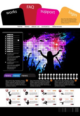 müzik olayı konu ile Web sitesi düzeni