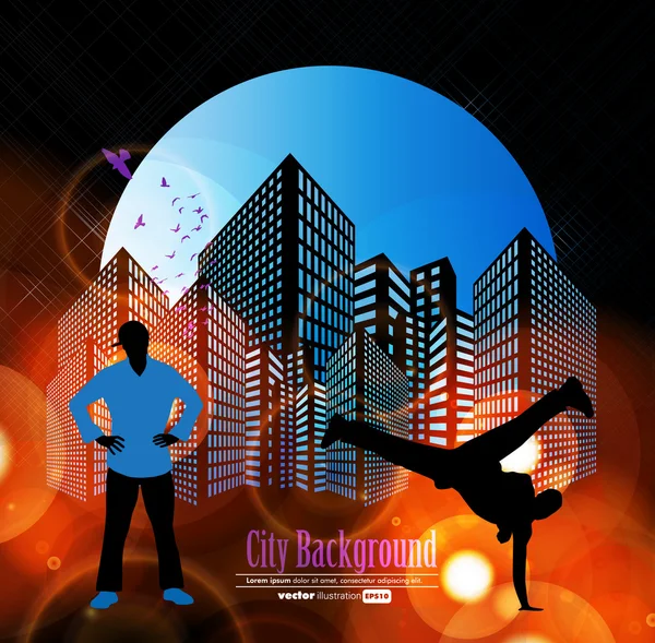 Breakdance silhouetten — Stockvector